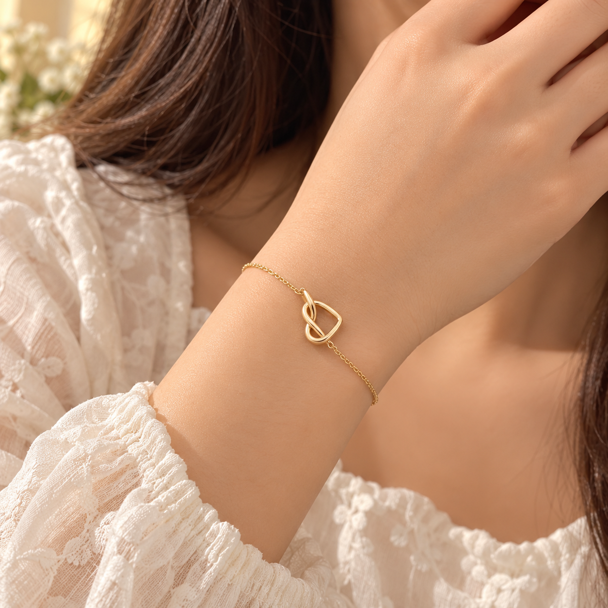Infinity Heart Link Bracelet - Image 3